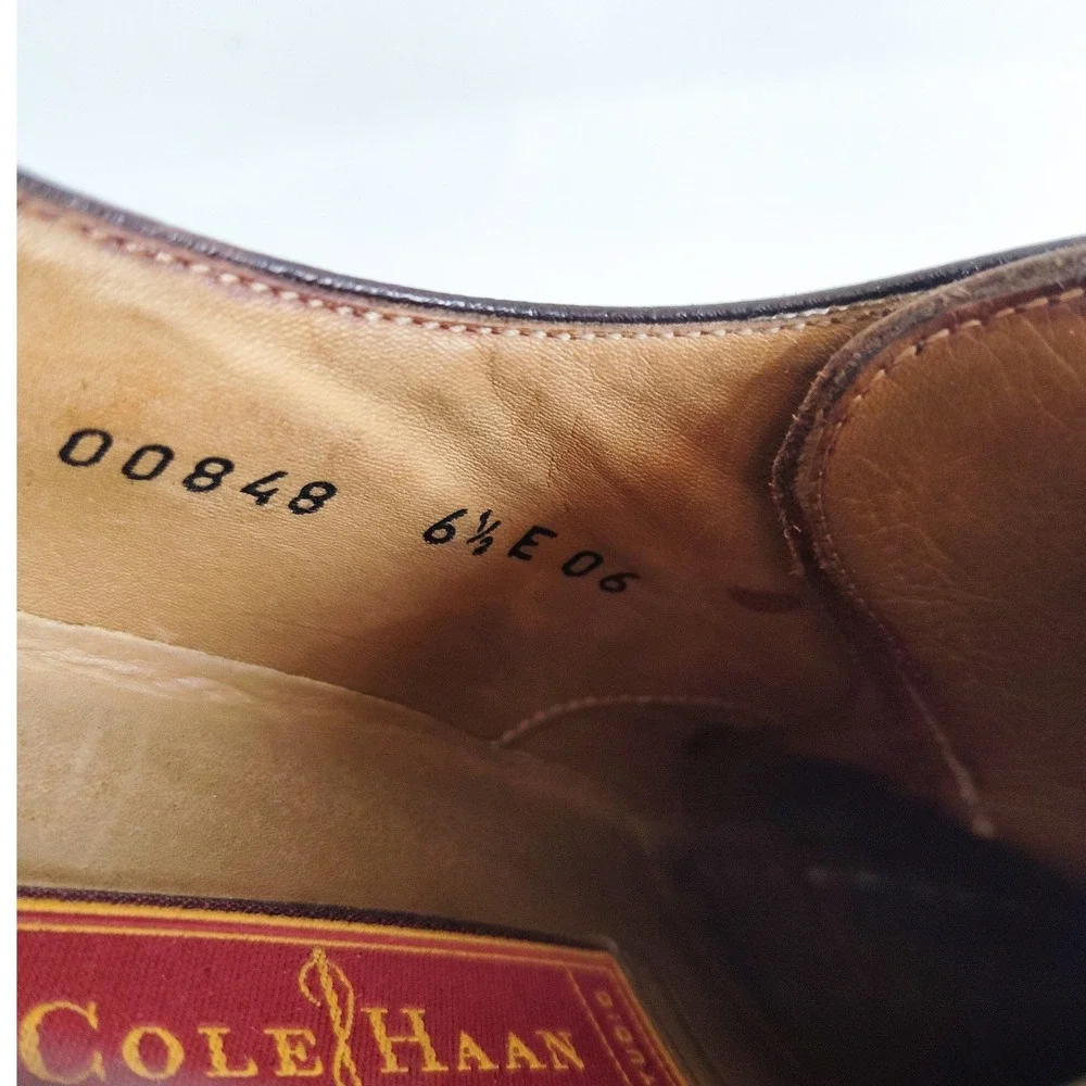 Cole Haan Derby Shoes 6.5 E Wide Leather Soles Lace Up Dress Split Toe Brown